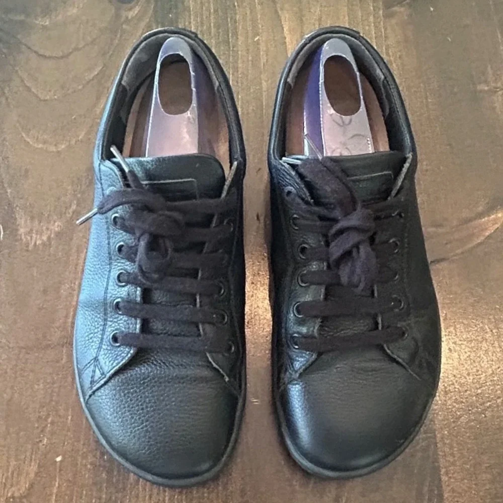 Birkenstock Bend Low Sneakers Mens 41 Black Leather Lace Up Shoes Comfort Casual